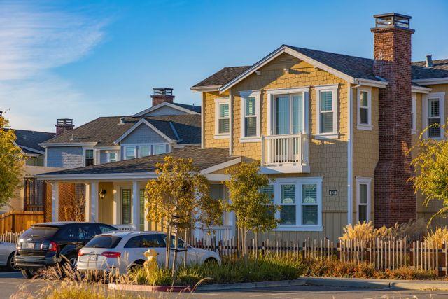 a couple of suburban homes